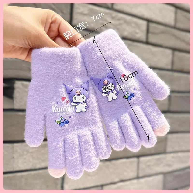 Cold-Proof Winter Finger Gloves Plush Screen Touch Warm Children Toddler Christmas Gloves