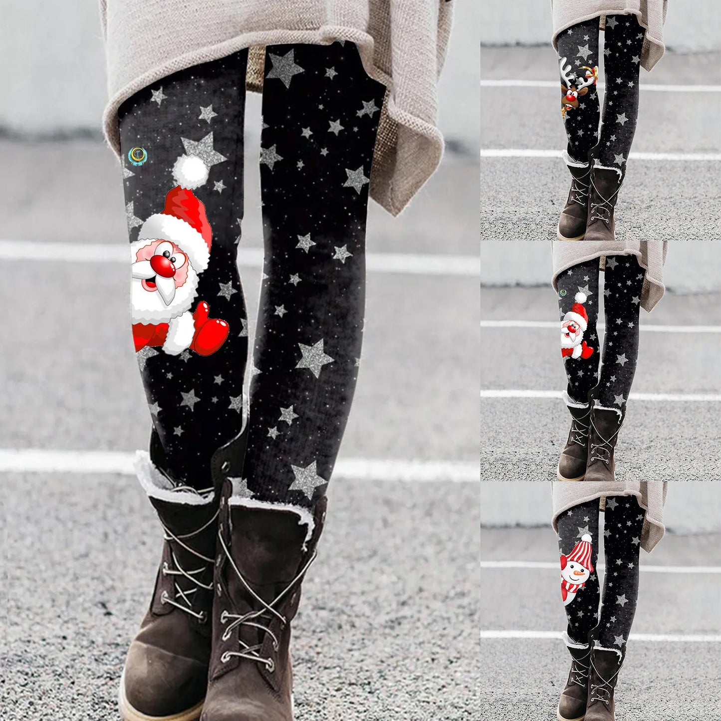 Leggings For Women Tummy Control Christmas Cartoon