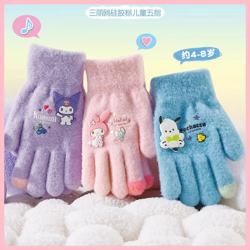 Cold-Proof Winter Finger Gloves Plush Screen Touch Warm Children Toddler Christmas Gloves