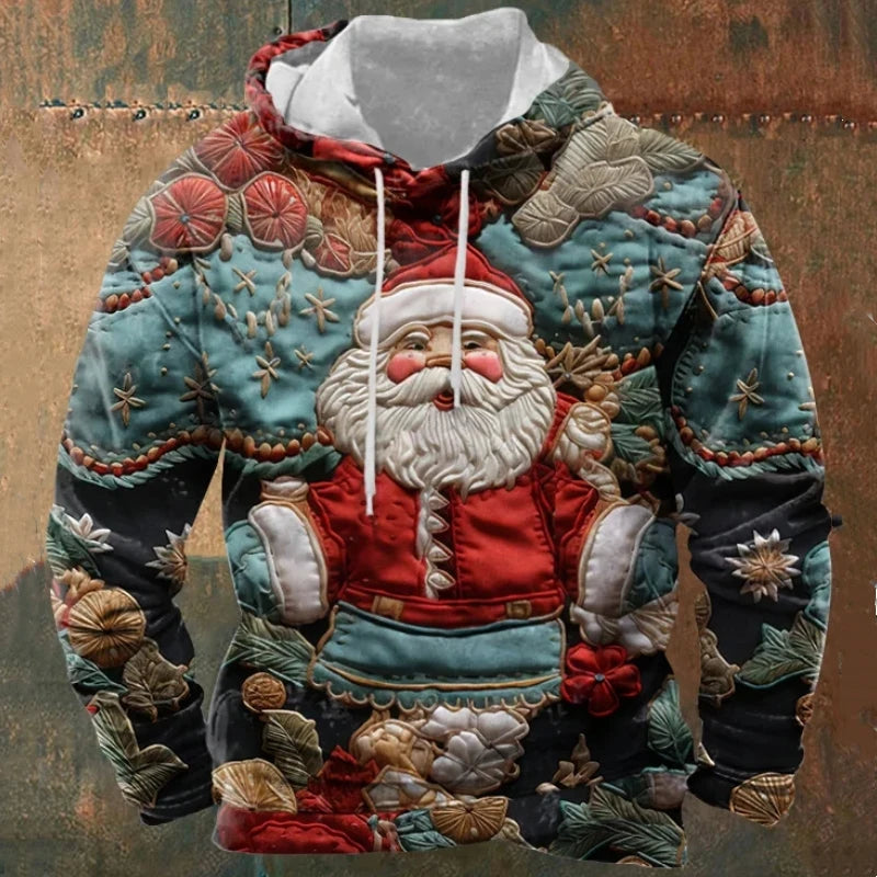 Christmas Hoodies For Men Santa Claus Mens Oversized Hoodie