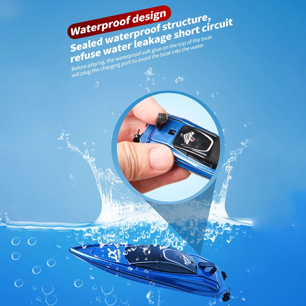 RC Speed Boat Remote Controlled High Speed LED Lamp Waterproof for Kids