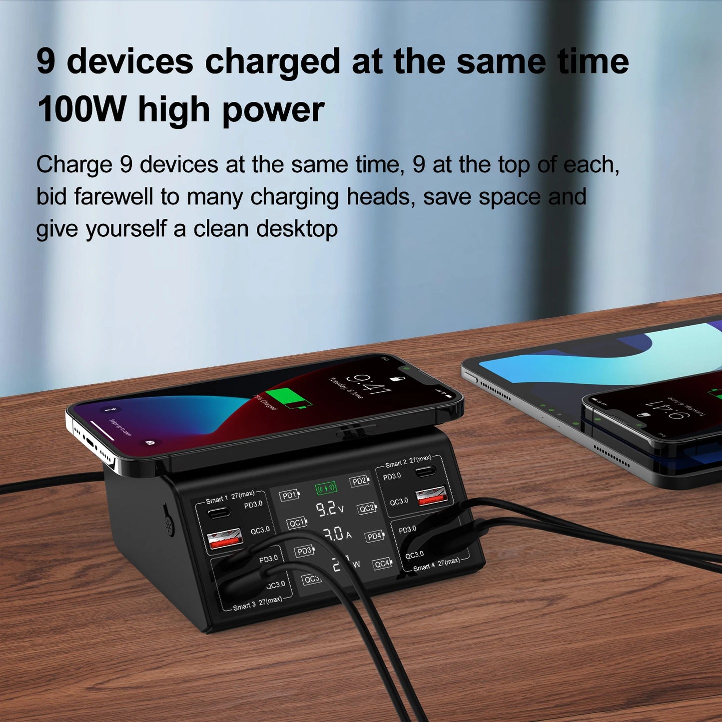 8 Port Fast Phone  Wireless Charging Station