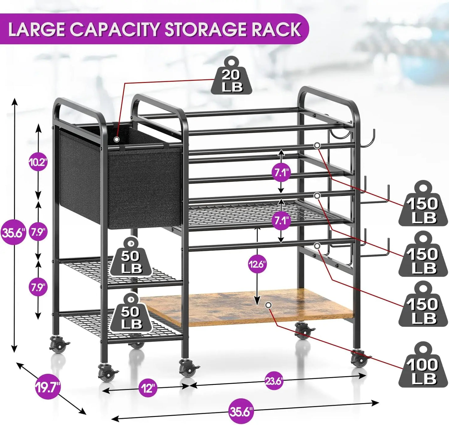 Large Capacity Weight Rack for Dumbbells