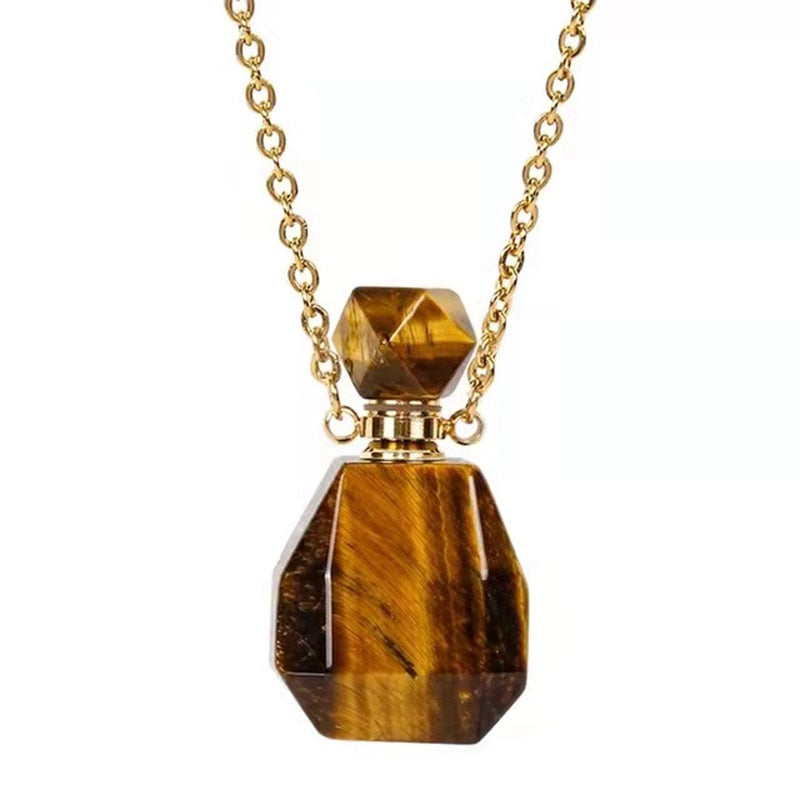 Natural Crystal Perfume Bottle Essential Oil Diffuser Necklace - peterkaczconnect