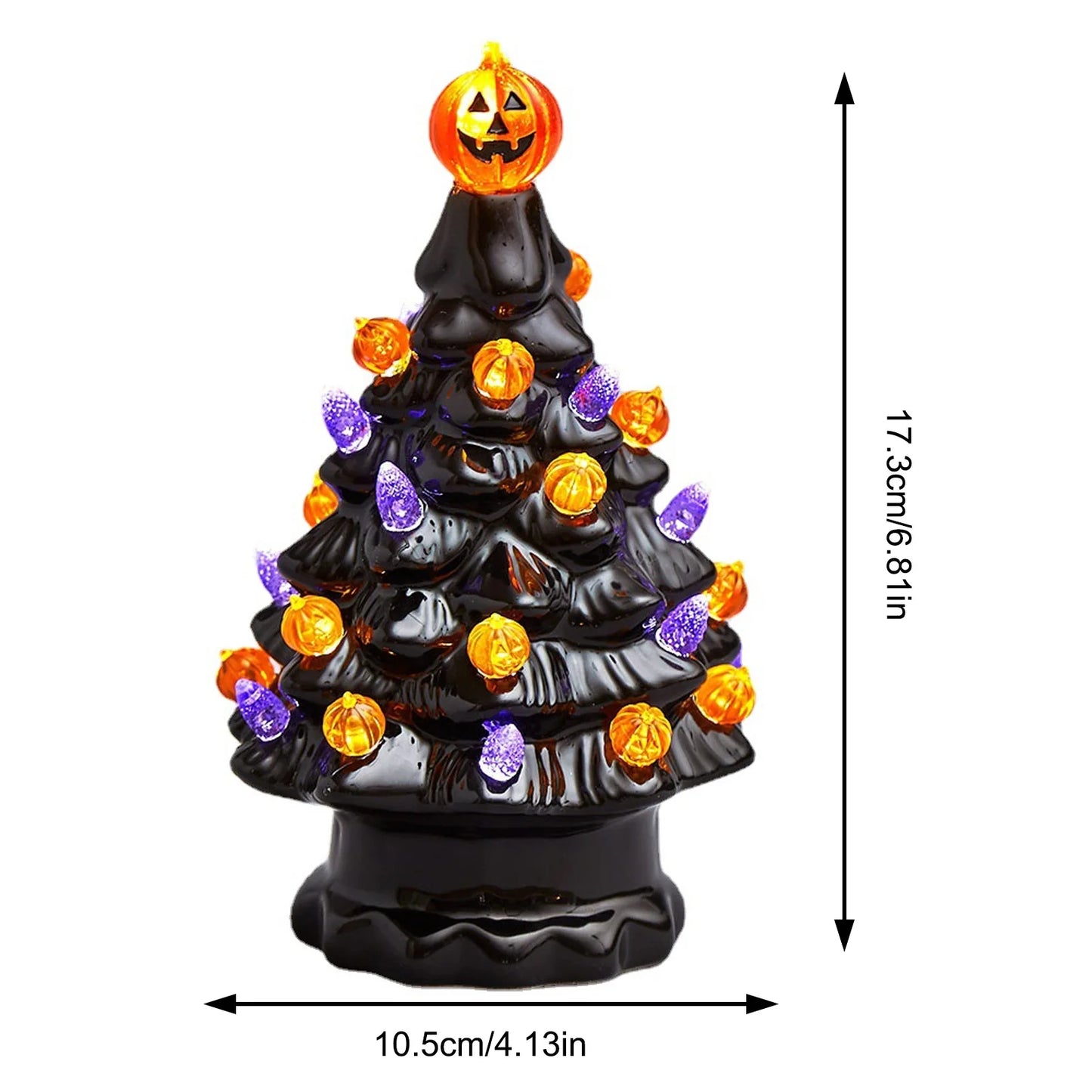 Ceramic Tree Christmas Tree Pumpkin Lighted Halloween Decorations