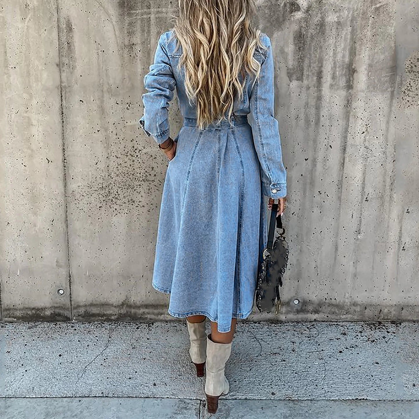 Women's Denim Dress Long Sleeve