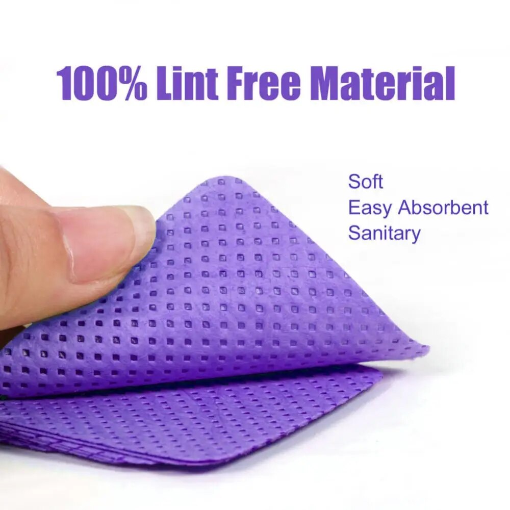 Purple Lint-Free Wipes Napkins Nail Polish Remover