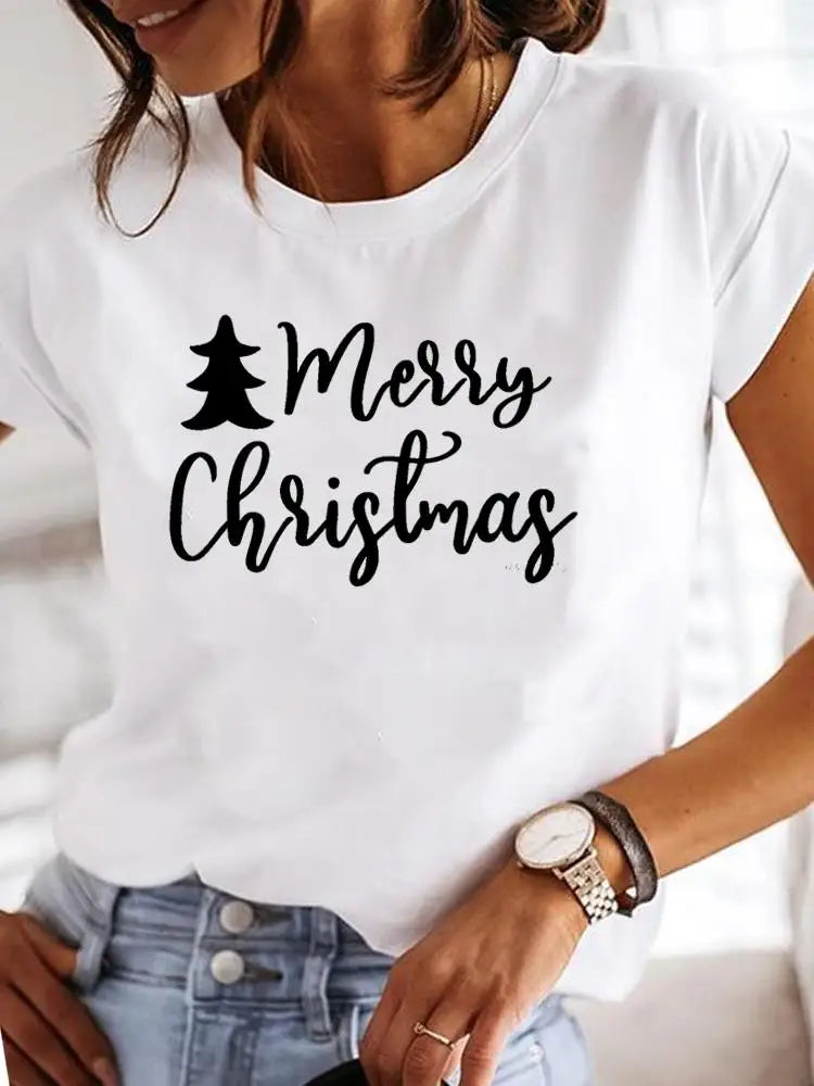 Women Fashion Christmas New Year Holiday T-shirt