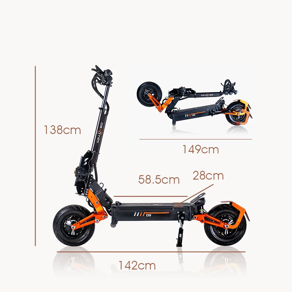 Electric Scooter For Adults Double Motor Max speed 43mph Max Range of 55 miles