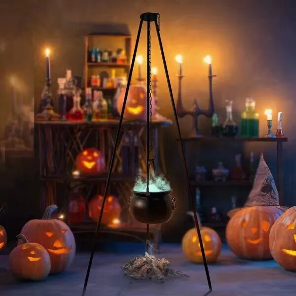 51in Halloween Decor Outdoor 12in Large Witch Cauldron on Tripod