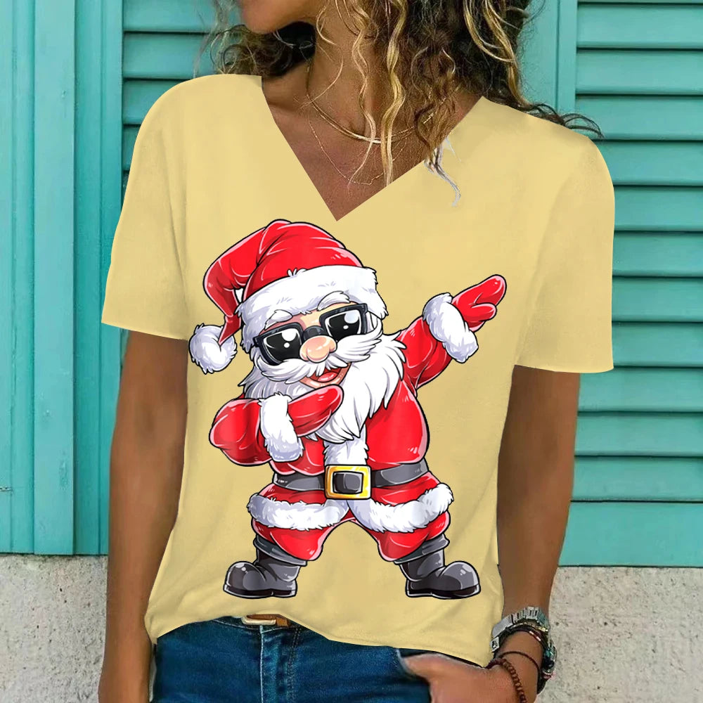 Christmas Women's Fashion Clothing Santa Claus t shirt