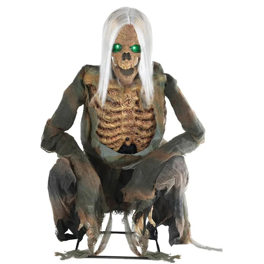 Crouching Bones Animated Prop Halloween Decoration