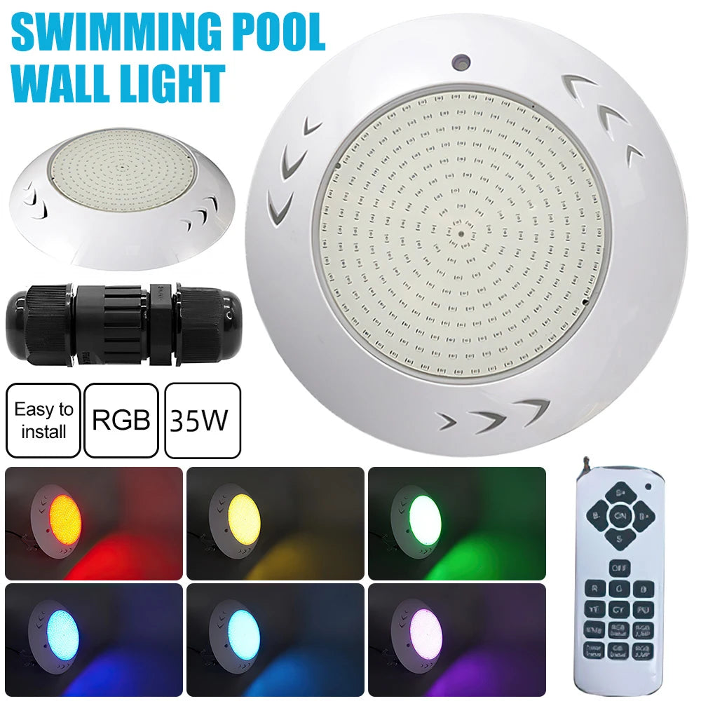 Underwater RGB LED Light Swimming Pool Submersible Light  Remote Control