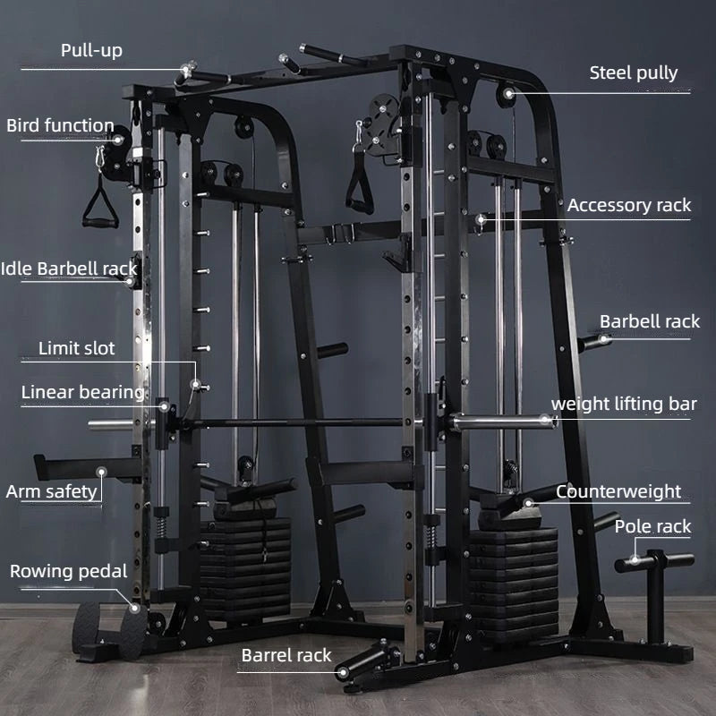 Home Gym Fitness Squat Rack Power Cage Workout Machine