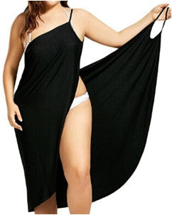 Beach Dress Color Wrap Dress Bikini Cover-ups Plus Size