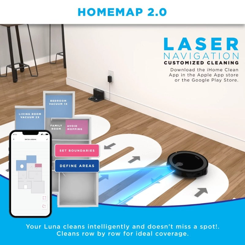 2-in-1 Front LIDAR Robot Vacuum and Vibrating Mop