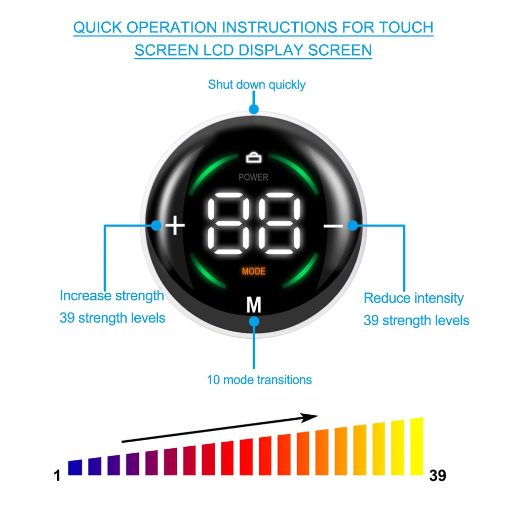 Abdominal Toning Belt 10 Modes 39 Intensity Levels Ab Silicone Gel