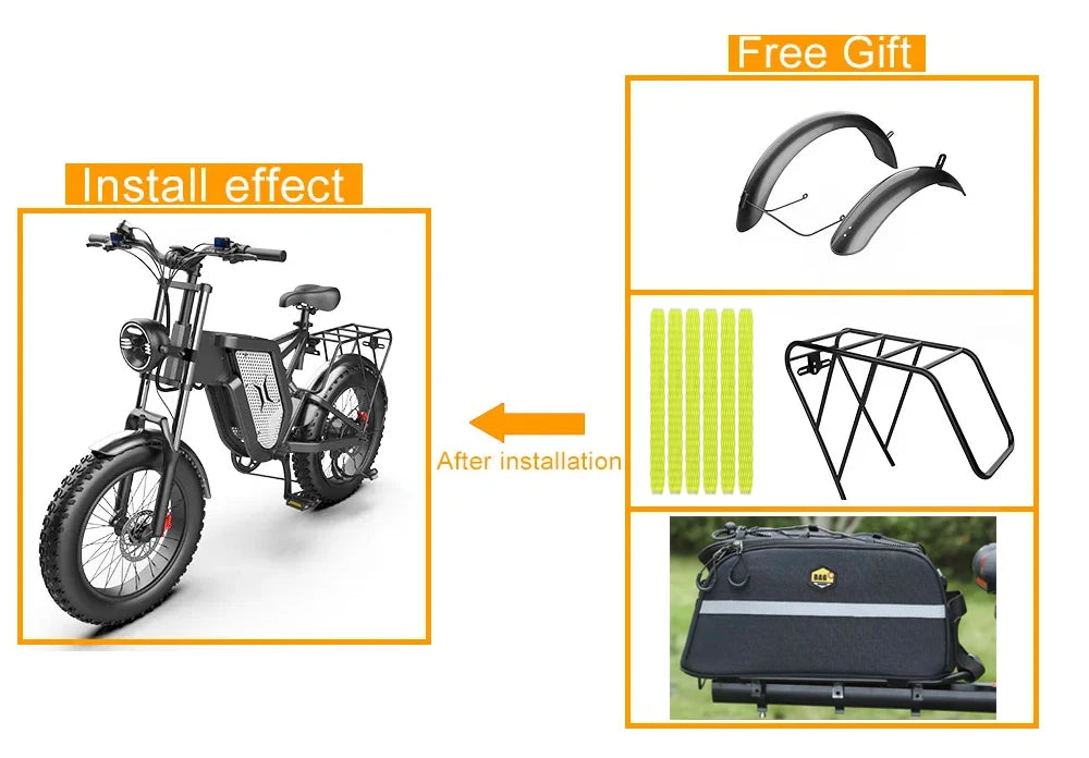 Hydraulic brake 48V Adult Electric bike 20 inch Fat Tires