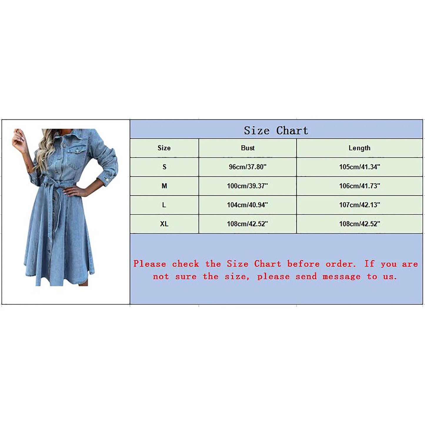 Women's Denim Dress Long Sleeve