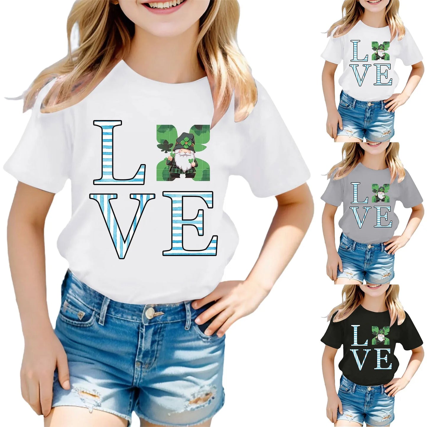 Kids Shirts Summer Casual  T Shirt for Teen Girls