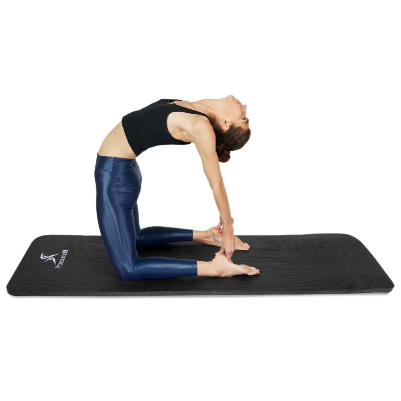 Extra Thick Yoga and Pilates Mat  1-in, Black - peterkaczconnect