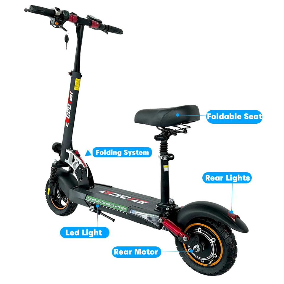 Off-road Tire Kick Electric Scooter, 10Inch, 45 km/h, 45km, 55km Range