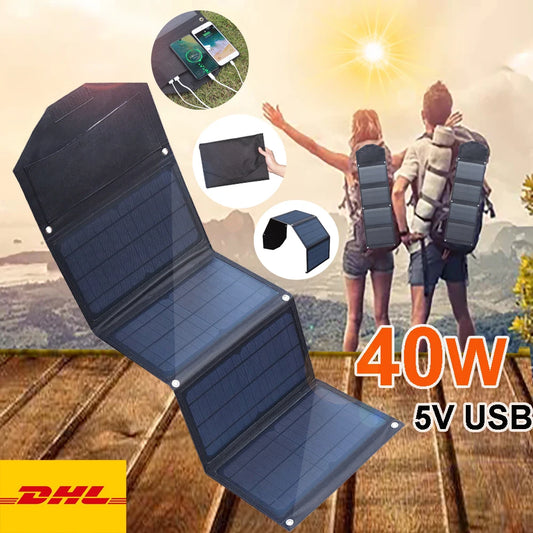 40w foldable solar panel 5v usb portable solar mobile phone charger