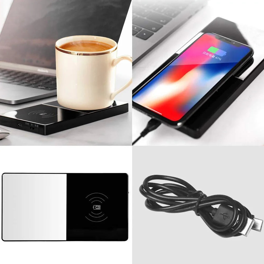 2 In 1 Heating Mug Cup Warmer Wireless Charger