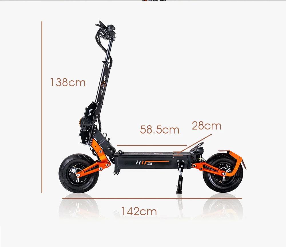 Electric Scooter For Adults Double Motor Max speed 43mph Max Range of 55 miles