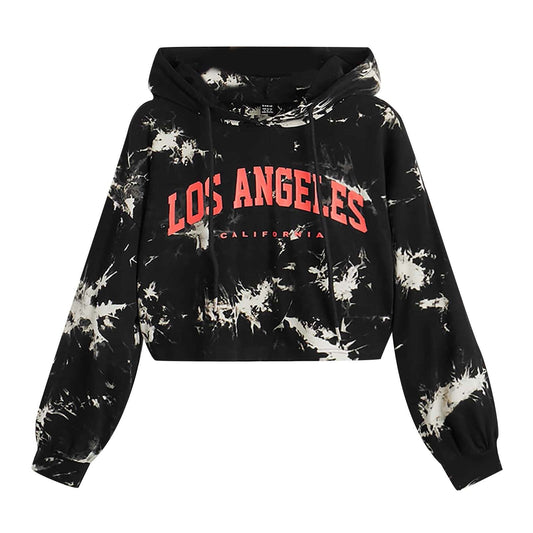 Los Angeles Letter Print Hoodies Women