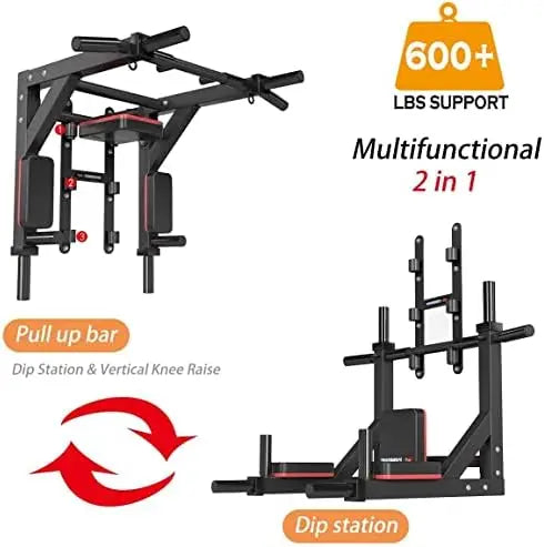 Mounted Pull Up Bar/Chin Up bar,Dip Station for Indoor Home Gym