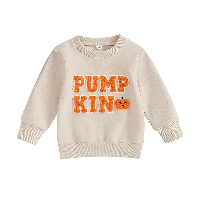 Halloween Baby Boy Girl Clothes Pumpkin Embroidery Pullover