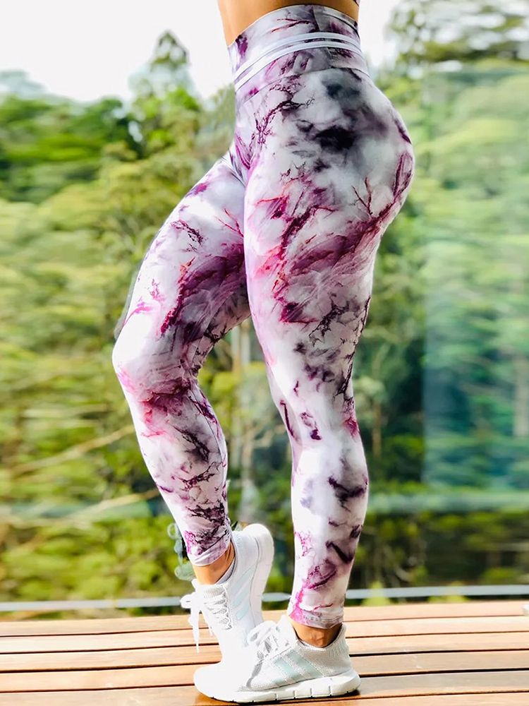 Reflective Material Printed Fitness Leggings  Glow in Dark Pants - peterkaczconnect