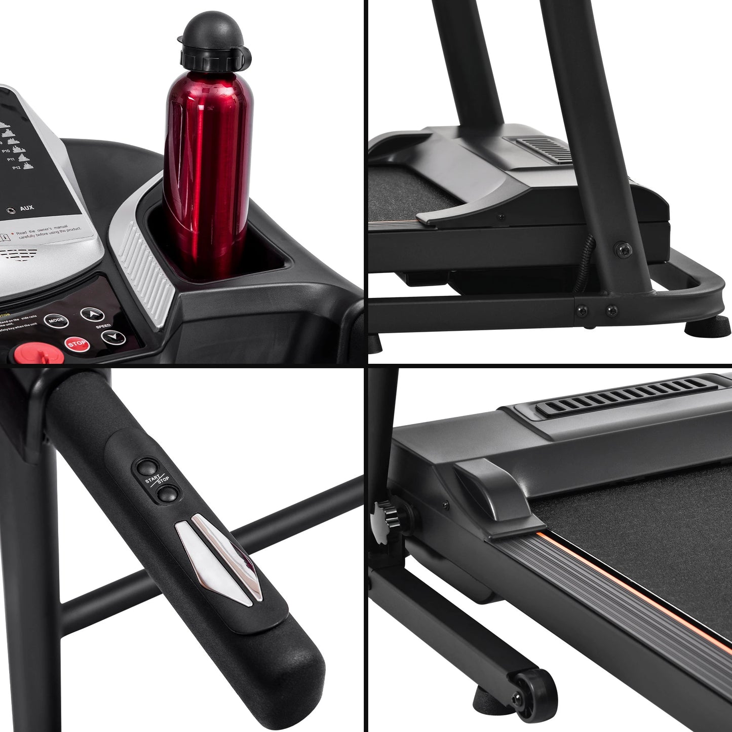 Folding Treadmill Electric Running Machine Walking Jogging Machine with Incline