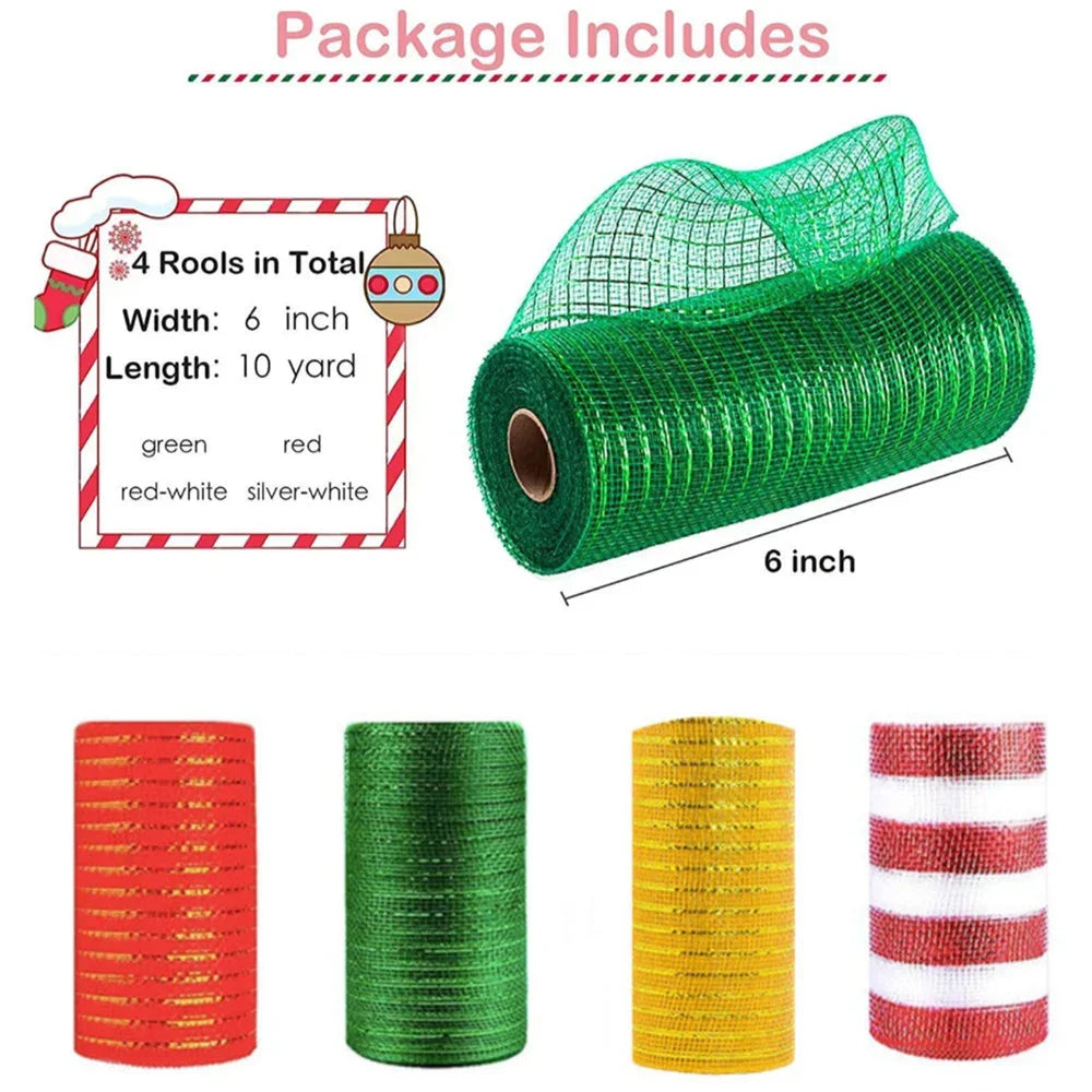 Decor Mesh Ribbon for Wedding Christmas Decorations Xmas