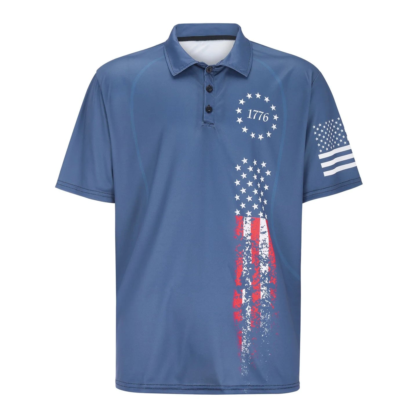 Independence Day Mens Polo Shirts American Flag T Shirt