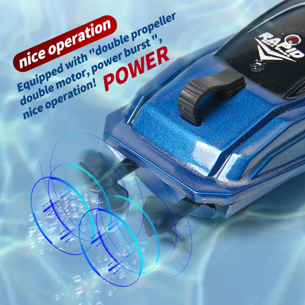 RC Speed Boat Remote Controlled High Speed LED Lamp Waterproof for Kids