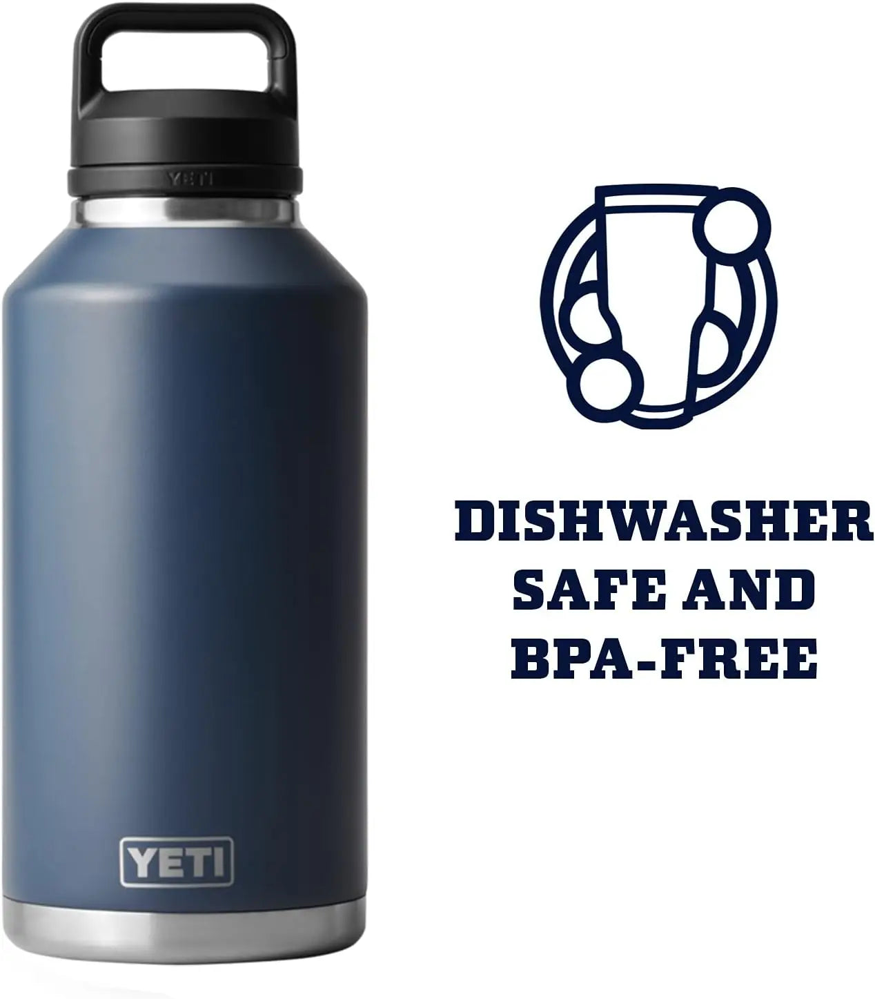 YETI Rambler 64 oz Bottle, Vacuum Insulated, Stainless Steel with Chug Cap