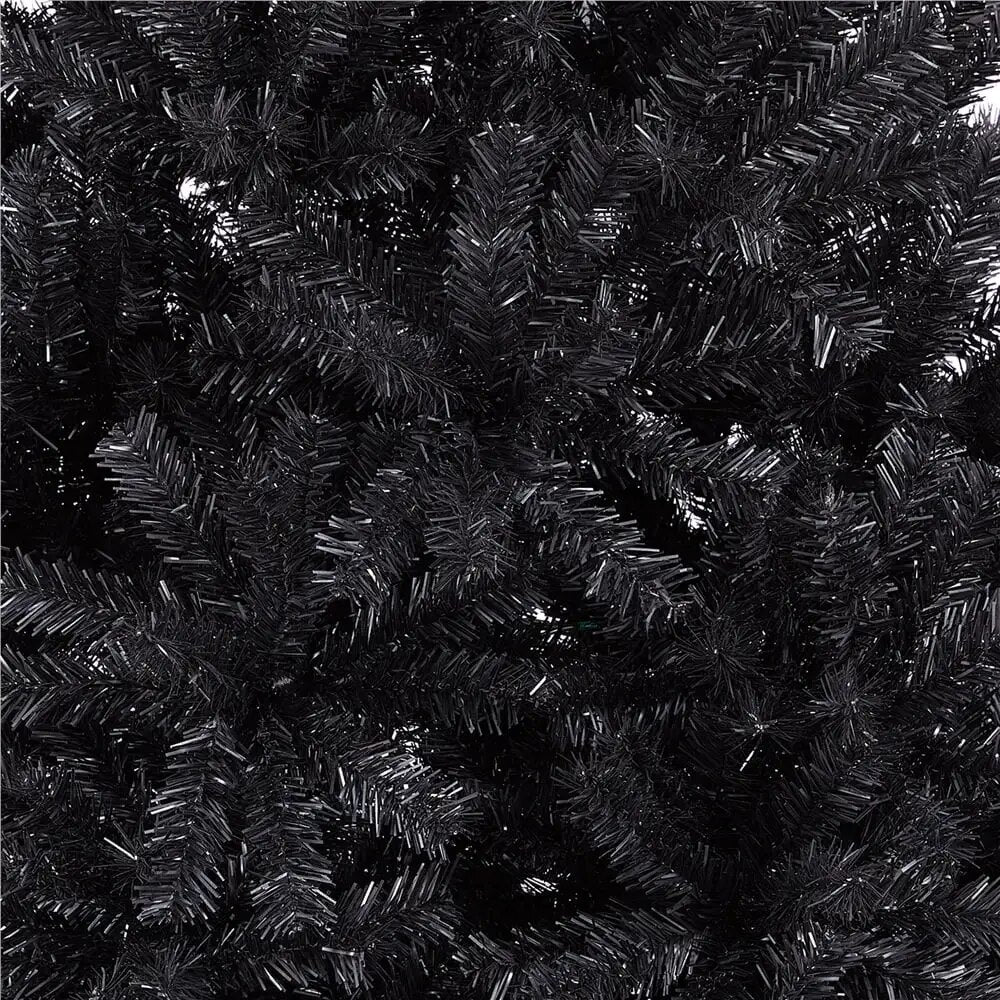 Black Unlit Spruce Foldable Christmas Tree, 7.5'