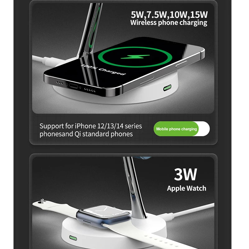 3 In1 Magnetic Fast Wireless Charger Stand