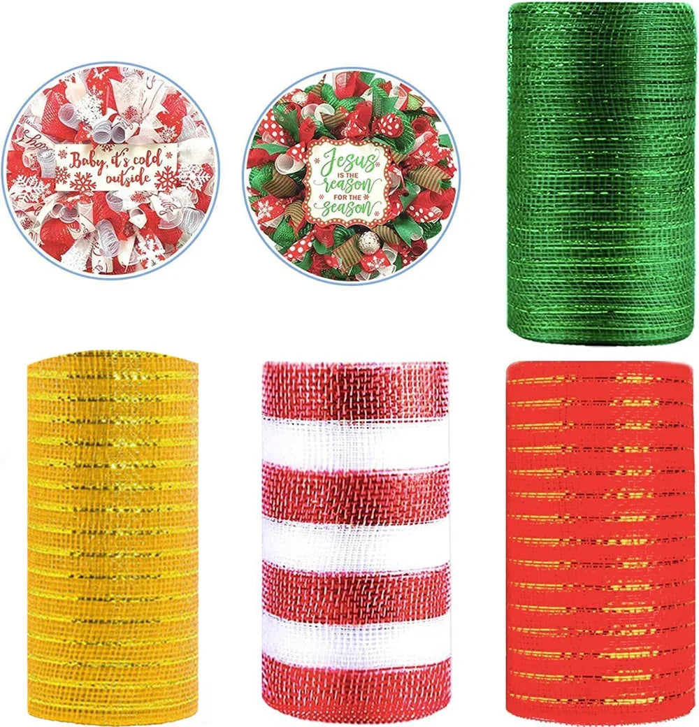 Decor Mesh Ribbon for Wedding Christmas Decorations Xmas