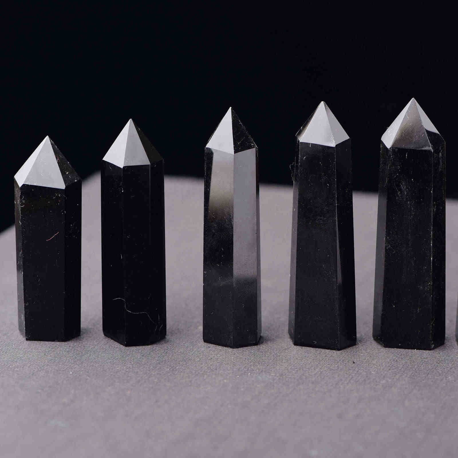 60-70mm Natural Black Obsidian Quartz Crystal - peterkaczconnect