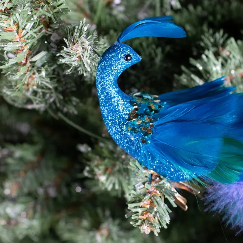 Peacock Pendant Natural Feathers Ornament