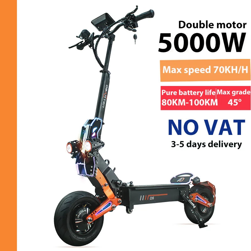 Electric Scooter For Adults Double Motor Max speed 43mph Max Range of 55 miles