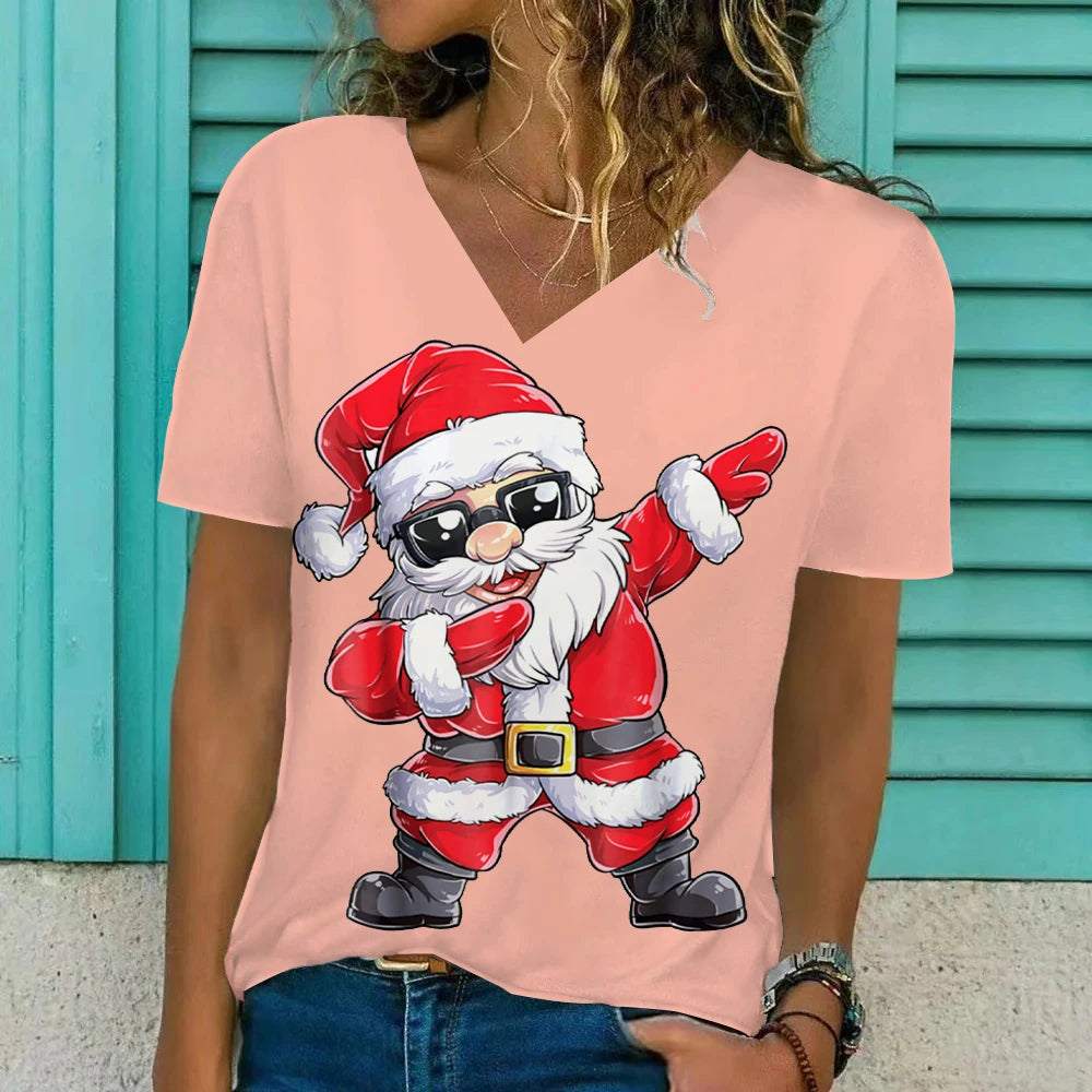 Christmas Women's Fashion Clothing Santa Claus t shirt