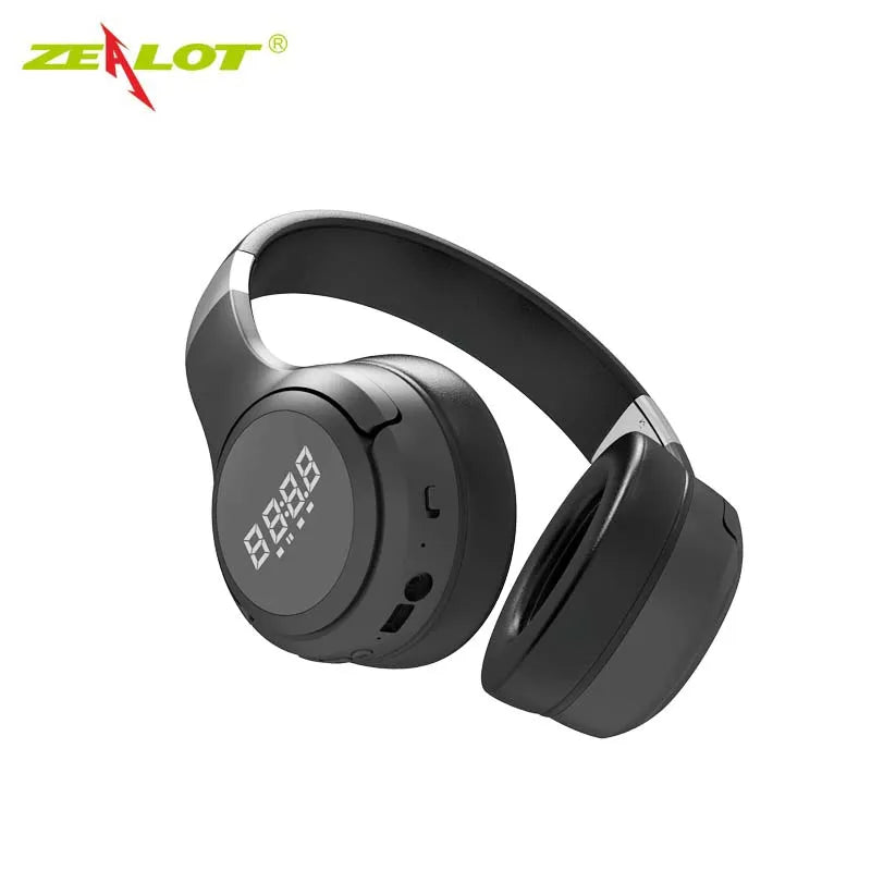 Wireless Headphones Noise Reduction Bluetooth With Mic LED Digital Display