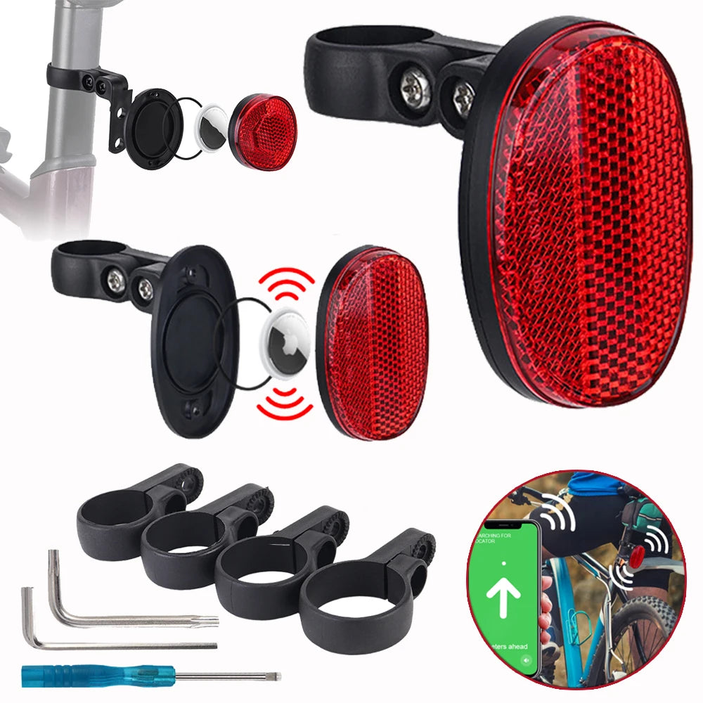 For AirTag Case Hidden Bike Tail Light Mount Holder Reflector