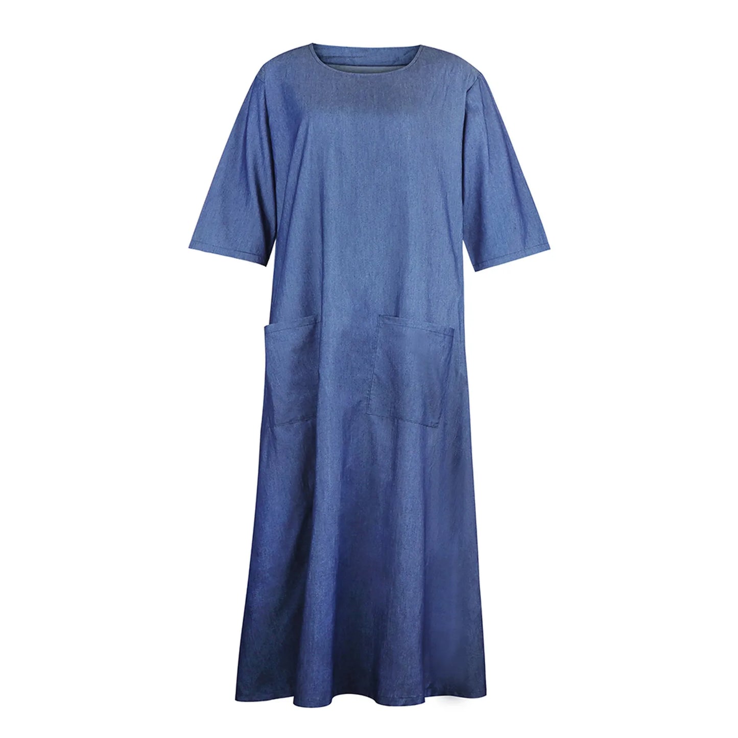 Lapel Loose Summer Long Denim Maxi Dress Dress