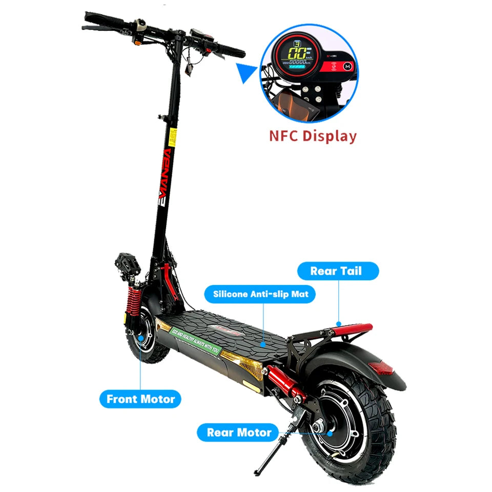 Powerful Dual Motors Electric Kick Scooter 10INCH  OFF Road Tires