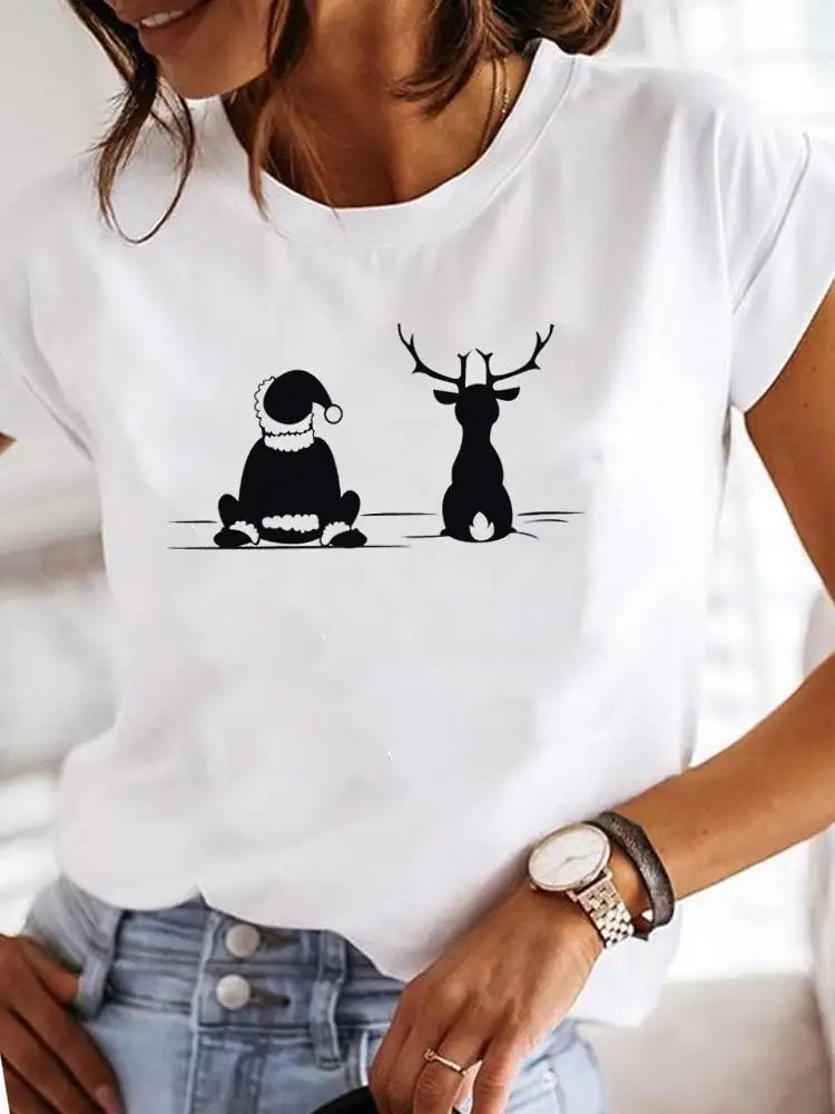 Women Fashion Christmas New Year Holiday T-shirt